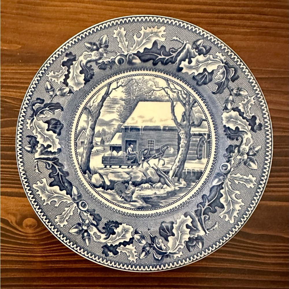 Vintage “Thanksgiving-Frozen Up” Johnson Brothers Historic America Dinner Plate